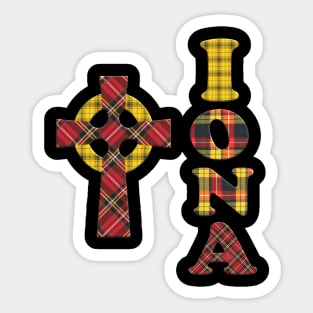 The cross and Isle of IONA Sticker